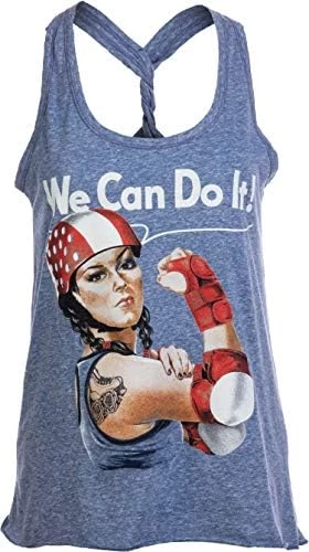 Rosie The Skater | Roller Derby Funny Riveter Racerback Girl Tank Top For Women 7 Rosie The Skater | Roller Derby Funny Riveter Racerback Girl Tank Top For Women - Image 5