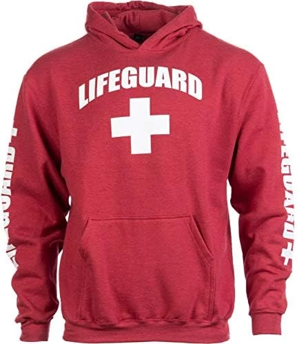 Lifeguard | Red Unisex Uniform Fleece Hoody Sweatshirt Hoodie Sweater Men Women 8 Lifeguard | Red Unisex Uniform Fleece Hoody Sweatshirt Hoodie Sweater Men Women - Image 6