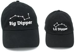Ann Arbor T-shirt Co. Big Dipper & Lil Dipper | Matching Daddy Father Dad & Son Daughter Baseball Hats Black