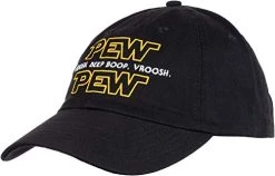 Pew Pew Wars | Funny Sci-fi Space Star Noises Science Geeky Cap, Nerdy Dad Hat-(Dad Hat) Black