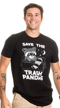 Save The Trash Pandas | Funny Raccoon Animal Lover Critter Humor Unisex T-Shirt-(Adult,M) Black -T-Shirt Store 41iTx2DsxdL