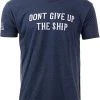 Don't Give Up The Ship & U.S. Sleeve Flag | Naval Veteran Sailor Style Navy Blue Graphic T-Shirt -T-Shirt Store 41imyOjq4dL