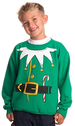 Kid's Santa's Elf Costume | Novelty Christmas Sweater, Holiday Child Sweatshirt 3 Kid's Santa's Elf Costume | Novelty Christmas Sweater, Holiday Child Sweatshirt
