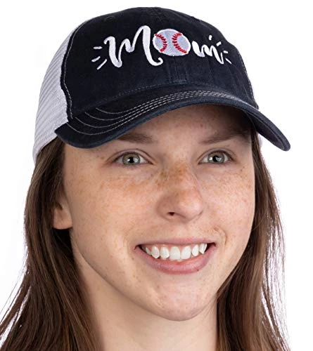 Ann Arbor T-shirt Co. Baseball Mom Hat | Cute Team Color Fan Cap For Women - Navy 5 Ann Arbor T-shirt Co. Baseball Mom Hat | Cute Team Color Fan Cap For Women - Navy - Image 3