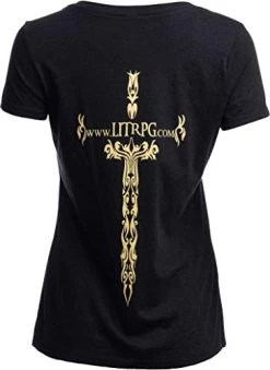 Mist Village Mafia Wordmark | Officially Licensed The Land: Chaos Seeds LitRPG Aleron Kong Women's V-Neck T-Shirt-(Vneck,S) Black