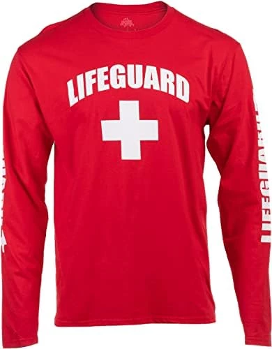 Lifeguard | Red Or White Unisex Uniform Costume Long Sleeve T-Shirt Men Women 9 Lifeguard | Red Or White Unisex Uniform Costume Long Sleeve T-Shirt Men Women - Image 7