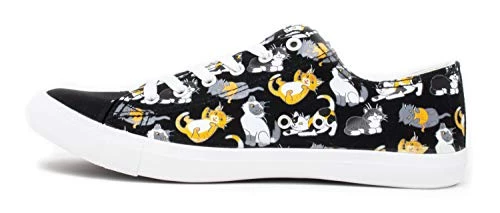 Kitten Sneakers | Cute, Fun Cat Mom Dad Lady Gym Tennis Shoe - Unisex Women Men - (Lowtop, US Men's 7, US Women's 9) Black 5 Kitten Sneakers | Cute, Fun Cat Mom Dad Lady Gym Tennis Shoe - Unisex Women Men - (Lowtop, US Men's 7, US Women's 9) Black - Image 3