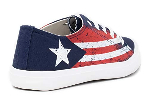 Puerto Rico Flag Sneakers | Cute Fun Rican Nuyorican Gym Tennis Shoe - Women Men - (Lowtop, US Men's 8, US Women's 10) Blue 6 Puerto Rico Flag Sneakers | Cute Fun Rican Nuyorican Gym Tennis Shoe - Women Men - (Lowtop, US Men's 8, US Women's 10) Blue - Image 4
