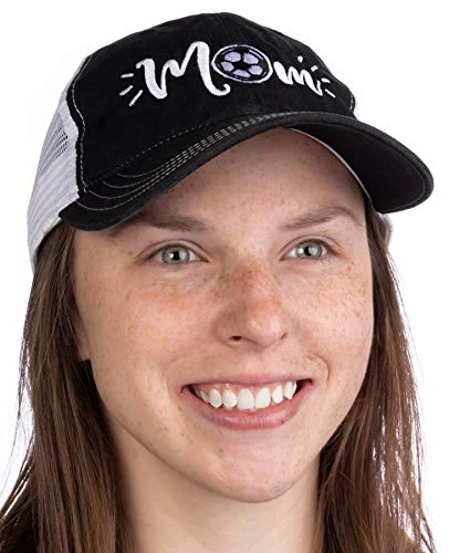 Ann Arbor T-shirt Co. Soccer Mom Hat | Cute Team Color Fan Cap For Women Black Red Blue Green Purple - Black 4 Ann Arbor T-shirt Co. Soccer Mom Hat | Cute Team Color Fan Cap For Women Black Red Blue Green Purple - Black - Image 2