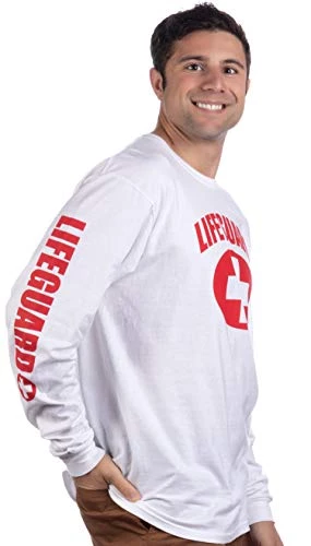 Lifeguard | Red Or White Unisex Uniform Costume Long Sleeve T-Shirt Men Women 6 Lifeguard | Red Or White Unisex Uniform Costume Long Sleeve T-Shirt Men Women - Image 4