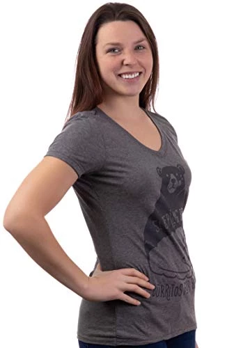 Sleeping Bags Are Burritos For Bears | Funny Hiking Hiker Camping Camper Outdoors Graphic T-Shirt For Women-(Vneck,2XL) 4 Sleeping Bags Are Burritos For Bears | Funny Hiking Hiker Camping Camper Outdoors Graphic T-Shirt For Women-(Vneck,2XL) - Image 2
