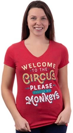 Welcome To The Circus, Please Pardon My Monkeys | Funny Mom Mommy Mama Grandma Nana Graphic T-Shirt For Women -T-Shirt Store 41lGf4lRbHL