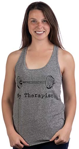 My Therapist (Barbell) | Funny Workout Working Out Weight Lifting Tank Top For Women 4 My Therapist (Barbell) | Funny Workout Working Out Weight Lifting Tank Top For Women - Image 2