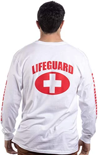 Lifeguard | Red Or White Unisex Uniform Costume Long Sleeve T-Shirt Men Women 7 Lifeguard | Red Or White Unisex Uniform Costume Long Sleeve T-Shirt Men Women - Image 5