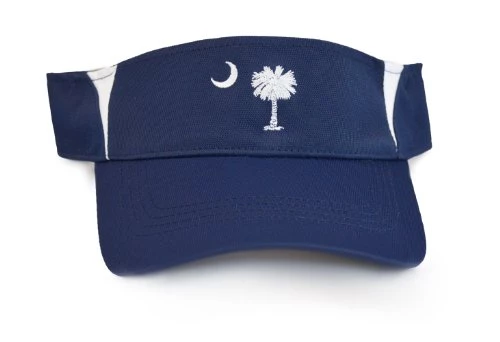 South Carolina State Flag Performance Visor| SC Palmetto Wicking Golfing Visor Navy 4 South Carolina State Flag Performance Visor| SC Palmetto Wicking Golfing Visor Navy - Image 2