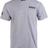 Army Pocket Tee, Sleeve Flag | Embroidered U.S. Military Infantry Men T-Shirt-(Pocket,XL) Sport Grey