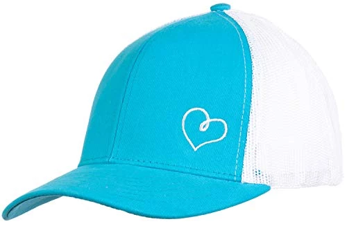 Heart Stitch | Ponytail Trucker Hat, Cute Boating Lake Beach Pool Pony Tail Cap-Blue 7 Heart Stitch | Ponytail Trucker Hat, Cute Boating Lake Beach Pool Pony Tail Cap-Blue - Image 5
