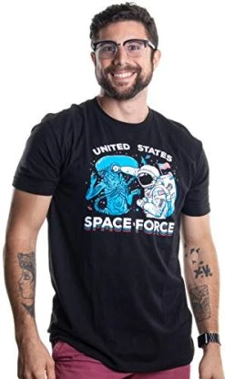U.S. Space Force | United States American Military Alien Fight Men Women T-Shirt-(Adult,L) Black -T-Shirt Store 41nSwEKmgOL