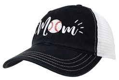 Ann Arbor T-shirt Co. Baseball Mom Hat | Cute Team Color Fan Cap For Women - Black