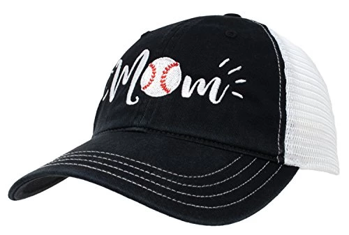 Ann Arbor T-shirt Co. Baseball Mom Hat | Cute Team Color Fan Cap For Women - Black 2 Ann Arbor T-shirt Co. Baseball Mom Hat | Cute Team Color Fan Cap For Women - Black