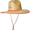 Lifeguard Straw Hat | Professional Beach Guard Red Sun Cap Men Women Costume Uniform - Red
