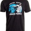 U.S. Space Force | United States American Military Alien Fight Men Women T-Shirt-(Adult,L) Black