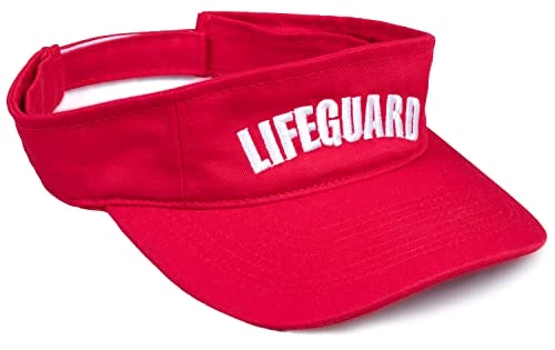 Ann Arbor T-shirt Co. Lifeguard Visor | Professional Guard Hat Red Sun Cap Men Women Costume Uniform 3 Ann Arbor T-shirt Co. Lifeguard Visor | Professional Guard Hat Red Sun Cap Men Women Costume Uniform