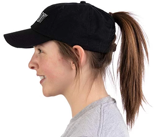 Bad Hair Day | Ponytail Dad Hat, Boating Lake Hiking Beach Pony Tail Low Cap - Black 4 Bad Hair Day | Ponytail Dad Hat, Boating Lake Hiking Beach Pony Tail Low Cap - Black - Image 2