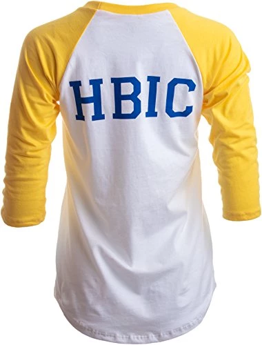 HBIC | Head Bitch In Charge Cosplay Teen Vixen Women Yellow Baseball T-Shirt 5 HBIC | Head Bitch In Charge Cosplay Teen Vixen Women Yellow Baseball T-Shirt - Image 3