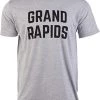 Grand Rapids | Classic Retro City Grey West Michigan MI Lake Men Women T-Shirt-(Adult,XL)