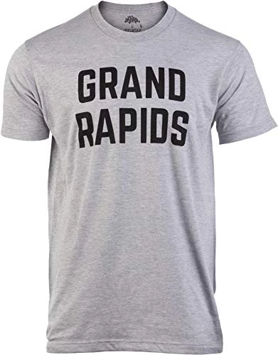 Grand Rapids | Classic Retro City Grey West Michigan MI Lake Men Women T-Shirt-(Adult,XL) 3 Grand Rapids | Classic Retro City Grey West Michigan MI Lake Men Women T-Shirt-(Adult,XL)