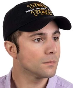 Pew Pew Wars | Funny Sci-fi Space Star Noises Science Geeky Cap, Nerdy Dad Hat-(Dad Hat) Black -T-Shirt Store 41rvcr9qF5L