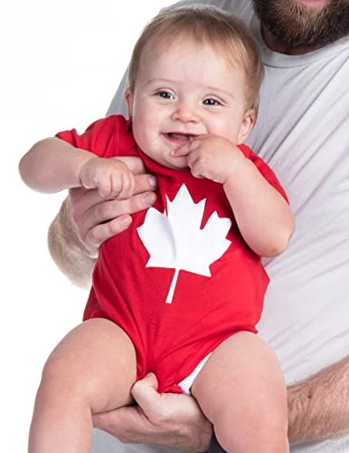 Ann Arbor T-shirt Co. Baby Maple Leaf Jumpsuit | Cute Canadian Infant, Canada Pride One Piece Romper 3 Ann Arbor T-shirt Co. Baby Maple Leaf Jumpsuit | Cute Canadian Infant, Canada Pride One Piece Romper - Image 2