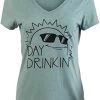 Day Drinkin' | Funny Cute Drinking Joke Daydrinking Saying Phrase Women's V-Neck T-Shirt 1 Day Drinkin' | Funny Cute Drinking Joke Daydrinking Saying Phrase Women's V-Neck T-Shirt -T-Shirt Store 41scvQMXyqL