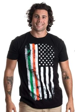 Irish-American Flag | America USA Ireland Heritage Pride Stylized Unisex T-Shirt