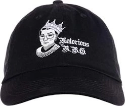 Ann Arbor T-shirt Co. Notorious R.B.G. Funny Progressive Liberal Ruth Bader Ginsburg Baseball Dad Cap Hat
