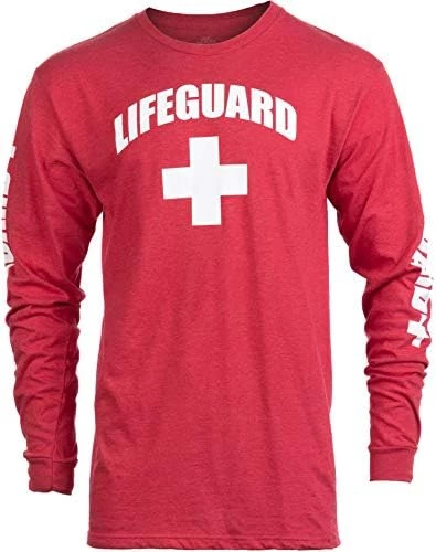 Lifeguard | Red Or White Unisex Uniform Costume Long Sleeve T-Shirt Men Women 8 Lifeguard | Red Or White Unisex Uniform Costume Long Sleeve T-Shirt Men Women - Image 6
