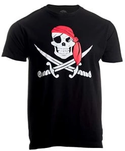 Jolly Roger Pirate Flag | Skull & Crossbones Caribbean Cruise Costume Unisex T-Shirt