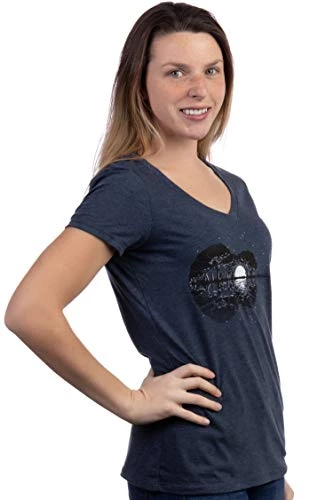 Acoustic Guitar Moonrise | Guitarist Musician Music Player For Women's V-Neck T-Shirt 5 Acoustic Guitar Moonrise | Guitarist Musician Music Player For Women's V-Neck T-Shirt - Image 3