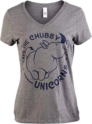 Save The Chubby Unicorns | Funny Phrase Rhino Saying V-Neck T-Shirt For Women 6 Save The Chubby Unicorns | Funny Phrase Rhino Saying V-Neck T-Shirt For Women - Image 4
