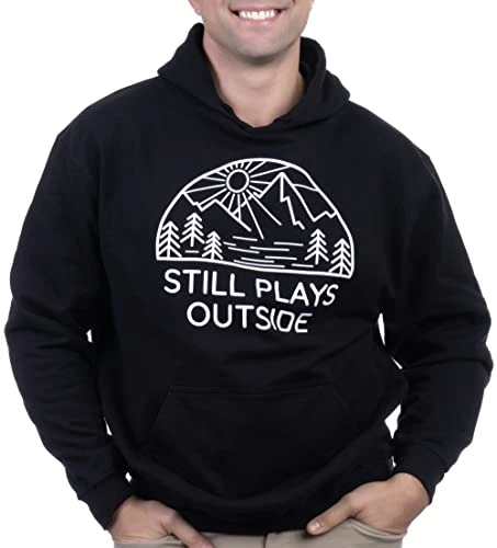 Ann Arbor T-shirt Co. Still Plays Outside | Funny Hiking Hiker Camping Camper Outdoors Men Women Hooded Sweatshirt Hoody - (Hoodie,M) 3 Ann Arbor T-shirt Co. Still Plays Outside | Funny Hiking Hiker Camping Camper Outdoors Men Women Hooded Sweatshirt Hoody - (Hoodie,M)