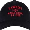 Hawkins Middle School A.V. Club | Vintage Style 80s Costume AV Hawkin Baseball Dad Hat Black 2 Hawkins Middle School A.V. Club | Vintage Style 80s Costume AV Hawkin Baseball Dad Hat Black -T-Shirt Store 41wGB393g0L
