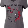 Guess What? Chicken Butt! | Funny Silly Sarcasm Joke Saying Sarcastic Humor Women T-Shirt Top-(Vneck,3XL) 2 Guess What? Chicken Butt! | Funny Silly Sarcasm Joke Saying Sarcastic Humor Women T-Shirt Top-(Vneck,3XL) -T-Shirt Store 41wRTtzPrtL