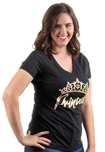 Princess | Cute, Funny Girly Royalty Tiara Crown Humor V-Neck T-Shirt For Women 6 Princess | Cute, Funny Girly Royalty Tiara Crown Humor V-Neck T-Shirt For Women - Image 4