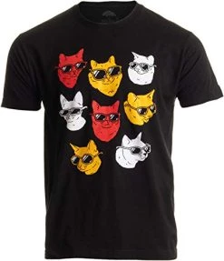 Cat Shirt | Cool Kitties Fun Kittens Funny Humor Owner Mom Dad Men Women T-Shirt-(Adult,XL) Black