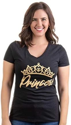 Princess | Cute, Funny Girly Royalty Tiara Crown Humor V-Neck T-Shirt For Women 11 Princess | Cute, Funny Girly Royalty Tiara Crown Humor V-Neck T-Shirt For Women -T-Shirt Store 41wr8mYkq5L