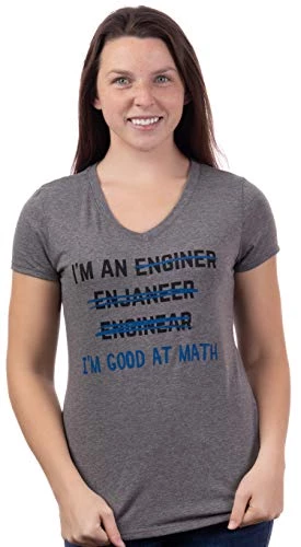 I'm An Enginer. Good At Math | Funny Engineer Engineering Civil Mechanical Electrical V-Neck T-Shirt For Women-(Vneck,2XL) 4 I'm An Enginer. Good At Math | Funny Engineer Engineering Civil Mechanical Electrical V-Neck T-Shirt For Women-(Vneck,2XL) - Image 2