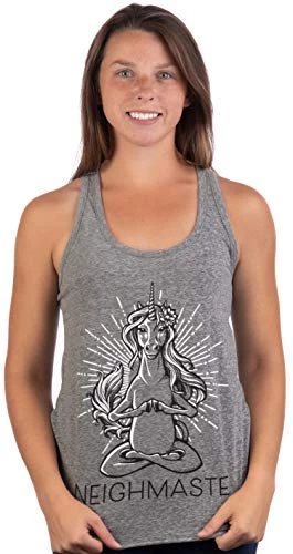 Neighmaste | Cute, Funny Yoga Unicorn Namaste Workout Racerback Tank Top For Women 4 Neighmaste | Cute, Funny Yoga Unicorn Namaste Workout Racerback Tank Top For Women - Image 2