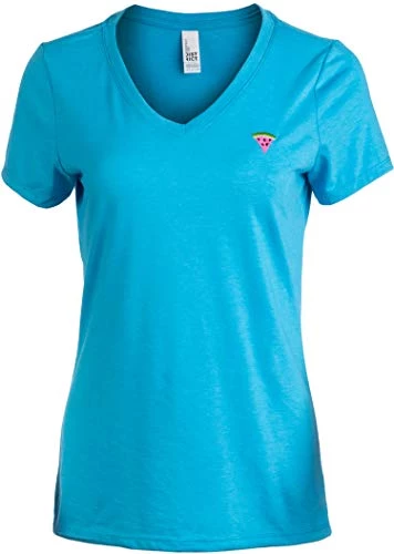 Watermelon Love | Embroidered Summer Melon Cute, Funny Women's V-Neck T-Shirt-(Vneck,L) 3 Watermelon Love | Embroidered Summer Melon Cute, Funny Women's V-Neck T-Shirt-(Vneck,L)