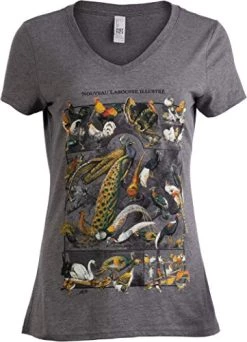Vintage Bird Art | Nature Birding Watcher Watching Ornithology V-Neck T-Shirt For Women